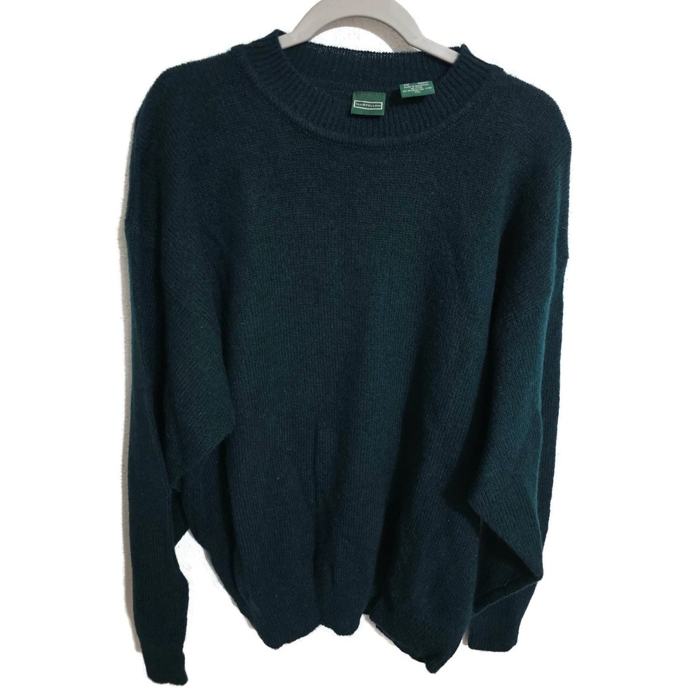 Clubfellow Sweater Mens 2XL XXL‎ Green Shetland Wool Crewneck Knit Pullover